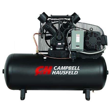Campbell Hausfeld 15 HP 120 Gal 175 Max PSI Two-Stage Stationary Electric (208 Volt 3 Phase) Reciprocating Air Compressor with Starter N/A
