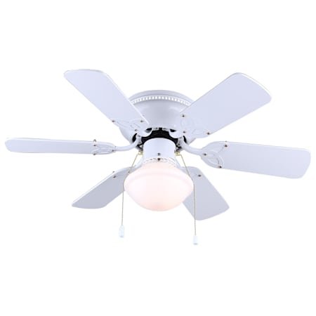 Canarm Twister Single Light 6 Blade Hugger Indoor Ceiling Fan White