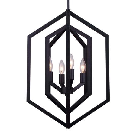 Canarm Netto 4 Light 16" Wide Taper Candle Pendant Black
