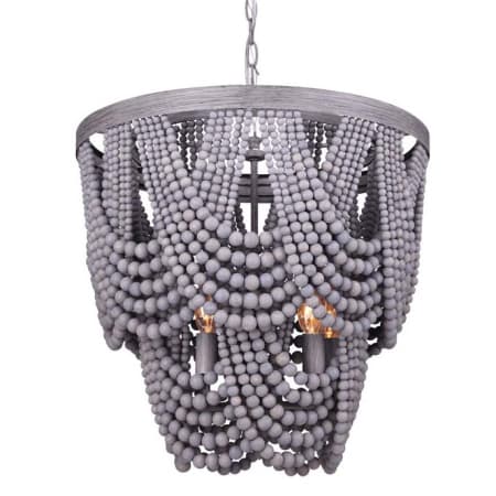 Canarm Solana 5 Light 19" Wide Beaded Waterfall Chandelier Grey