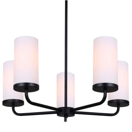 Canarm Malloy 5 Light 25" Wide Pillar Candle Chandelier Black