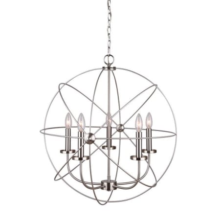 Canarm Summerside 5 Light 25" Wide Taper Candle Style Chandelier Brushed Nickel