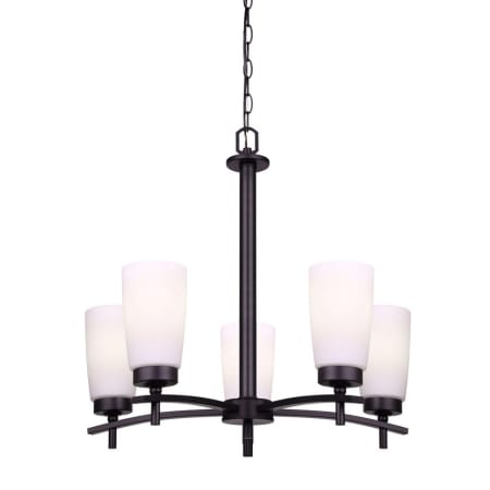 Canarm Portia 5 Light 22" Wide Chandelier Matte Black