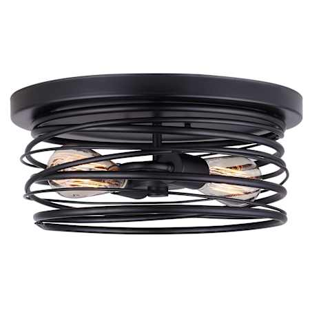 Canarm Ryland 2 Light 13-3/4" Wide Flush Mount Ceiling Fixture Black