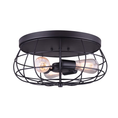 Canarm Flora 3 Light 16" Wide Flush Mount Bowl Ceiling Fixture Black