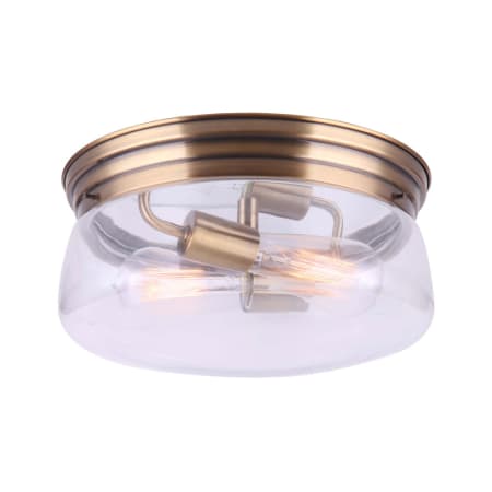 Canarm Albany 2 Light 12" Wide Flush Mount Bowl Ceiling Fixture Gold