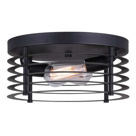 Canarm Alder 2 Light 13" Wide Flush Mount Drum Ceiling Fixture Matte Black