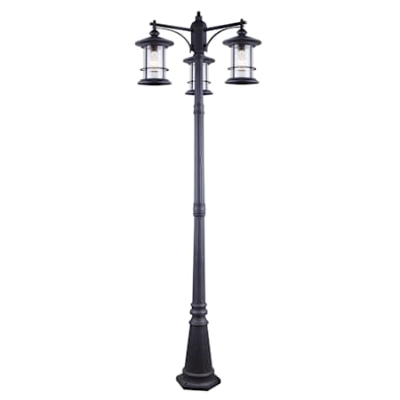 Canarm Treehouse 3 Light 82" High Outdoor Post Light Black