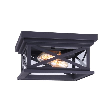 Canarm Elm 2 Light 12" Wide Flush Mount Ceiling Fixture Black