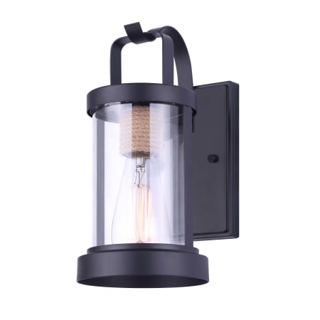 Canarm Delano 12" Tall Outdoor Wall Sconce Matte Black / Rope