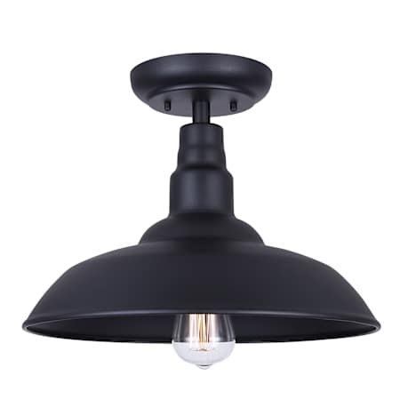 Canarm Valec 14" Wide Semi-Flush Outdoor Ceiling Fixture Sand Black