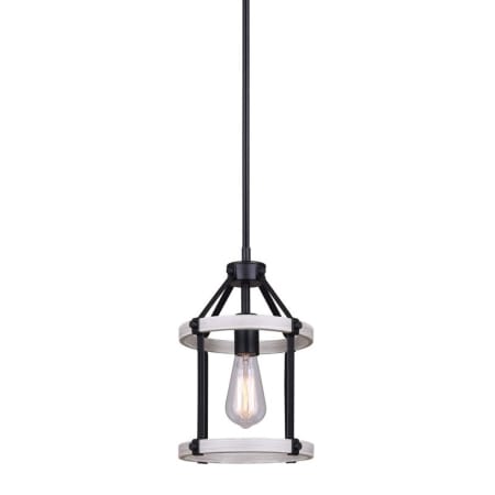 Canarm Joelle 9" Wide Mini Pendant Matte Black / Brushed Grey