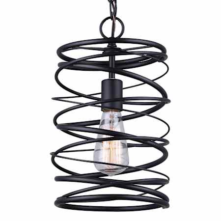 Canarm Ryland Single Light 8" Wide Abstract Mini Pendant Black