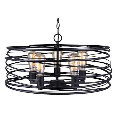 Canarm Ryland 5 Light 22" Wide Abstract Multi Light Pendant Black