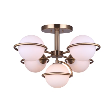 Canarm Cosima 5 Light 25" Wide Semi-Flush Ceiling Fixture Gold
