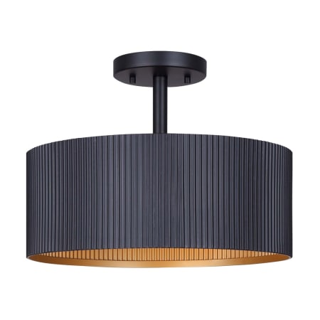 Canarm Rexton 2 Light 13" Wide Semi-flush Drum Ceiling Fixture Black