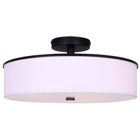 Canarm Tristan 3 Light 18" Wide Semi-flush Drum Ceiling Fixture Black