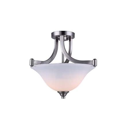 Canarm Rue 2 Light 15" Wide Semi-Flush Bowl Ceiling Fixture Brushed Nickel