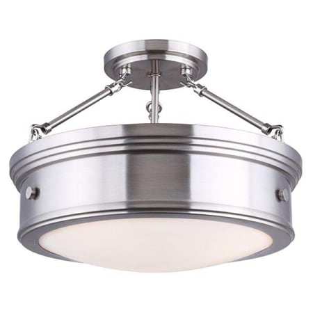 Canarm Boku 3 Light 15" Wide Semi Flush Ceiling Fixture Brushed Nickel
