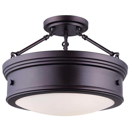 Canarm Boku 3 Light 15" Wide Semi Flush Ceiling Fixture Oil Rubbed Bronze