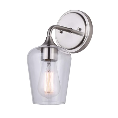 Canarm Conall 12" Tall Bathroom Sconce Brushed Nickel
