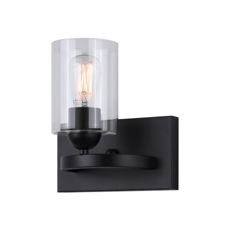 Canarm Hampton 9" Tall Bathroom Sconce Matte Black