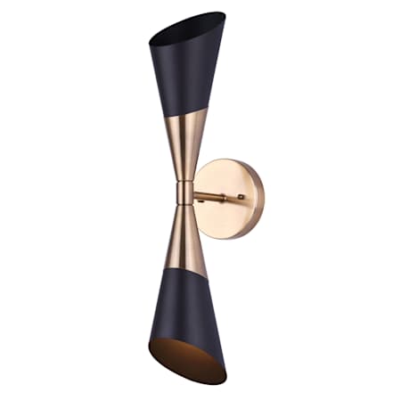 Canarm Emlen 2 Light 21" Tall Wall Sconce Matte Black and gold