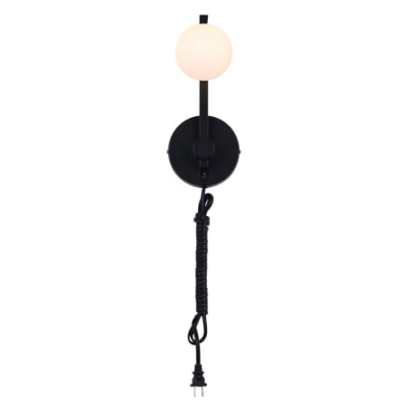Canarm Nylah 12" Tall LED Plug-In Wall Sconce Matte Black