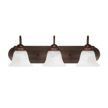 Capital Lighting 3 Light 8" Tall Bathroom Vanity Light with Frosted Glass Shades Burnished Bronze