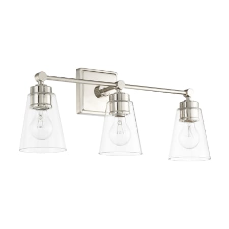 Capital Lighting 3 Light 10" Tall Bathroom Vanity Light Polished Nickel
