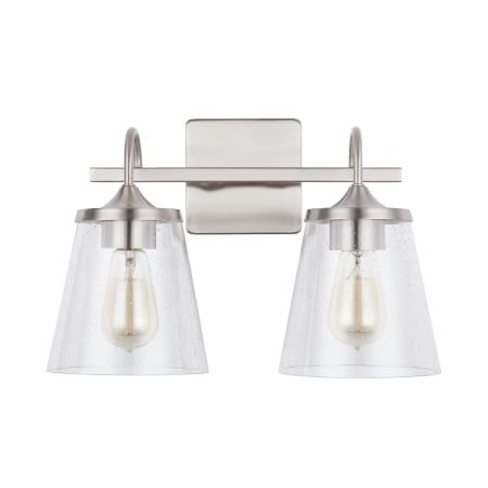 Capital Lighting 2 Light 15-1/4" Wide Bathroom Vanity Light with Clear Seedy Glass Shades Brushed Nickel