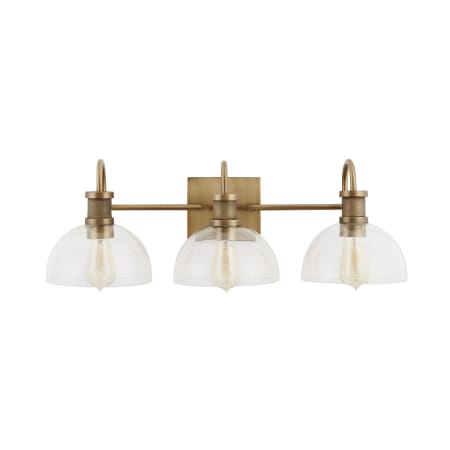 Capital Lighting 3 Light 27" Wide Bathroom Vanity Light Aged Brass