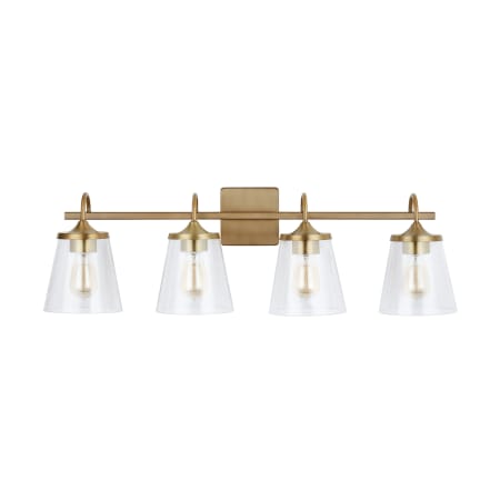 Capital Lighting 4 Light 10-1/2" Tall Bathroom Vanity Light Aged Brass