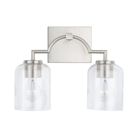 Capital Lighting Carter 2 Light 14" Wide Bathroom Vanity Light Brushed Nickel