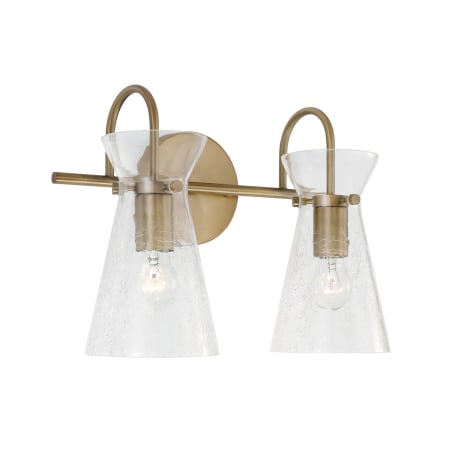 Capital Lighting Mila 2 Light 14" Wide Bathroom Vanity Light Aged Brass