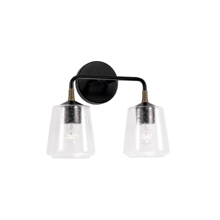 Capital Lighting Amara 2 Light 14" Wide Bathroom Vanity Light Matte Black with Brass