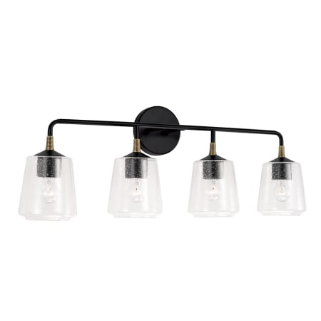 Capital Lighting Amara 4 Light 32" Wide Bathroom Vanity Light Matte Black with Brass