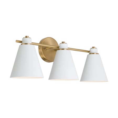 Capital Lighting Bradley 3 Light 24" Wide Vanity Light Aged Brass / White
