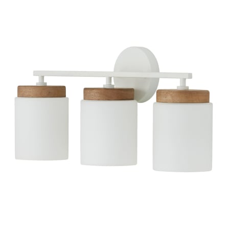 Capital Lighting Liam 3 Light 24" Wide Vanity Light with Soft White Glass Shades Light Wood / White
