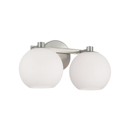 Capital Lighting Ansley 2 Light 15" Wide Vanity Light with Soft White Glass Shades Brushed Nickel