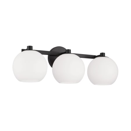Capital Lighting Ansley 3 Light 23" Wide Vanity Light with Soft White Glass Shades Matte Black