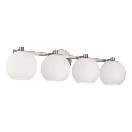Capital Lighting Ansley 4 Light 31" Wide Vanity Light with Soft White Glass Shades Brushed Nickel