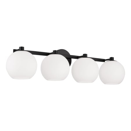 Capital Lighting Ansley 4 Light 31" Wide Vanity Light with Soft White Glass Shades Matte Black
