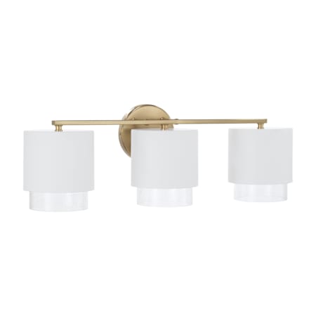Capital Lighting Weller 3 Light 24" Wide Vanity Light Matte Brass / White