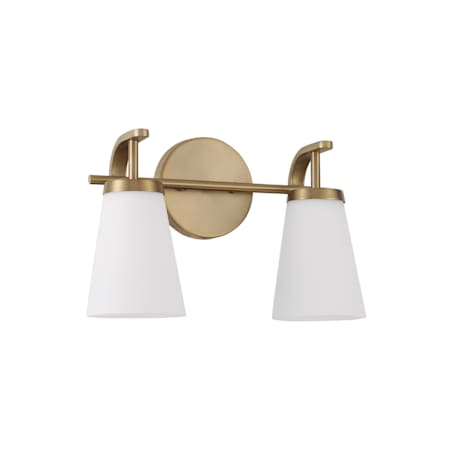 Capital Lighting Drake 2 Light 14" Wide Vanity Light Aged Brass