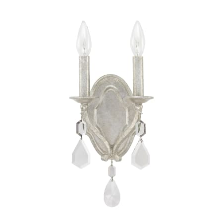 Capital Lighting Blakely 2 Light 13" Tall Wall Sconce Antique Silver with Clear Crystals