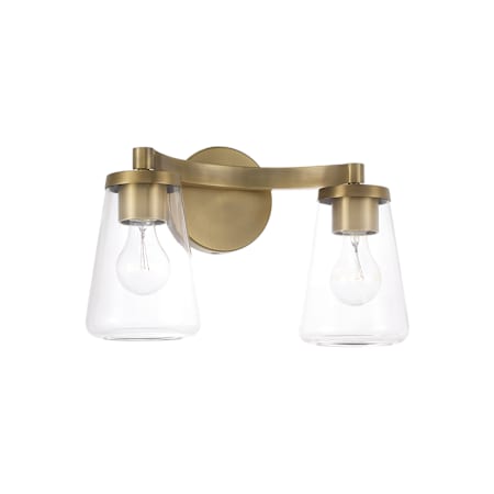 Capital Lighting Aaron 2 Light 15" Wide Vanity Light Aged Brass