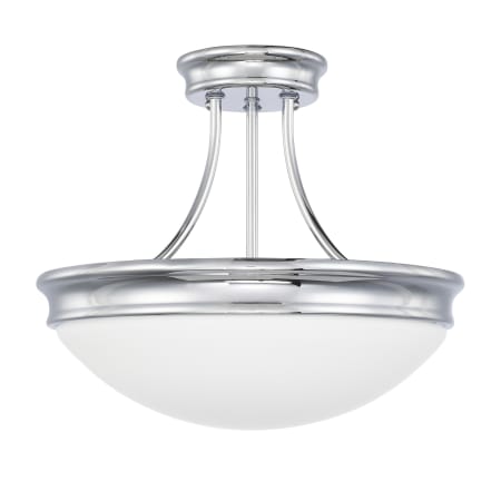 Capital Lighting 3 Light 14" Wide Semi-Flush Bowl Ceiling Fixture Chrome