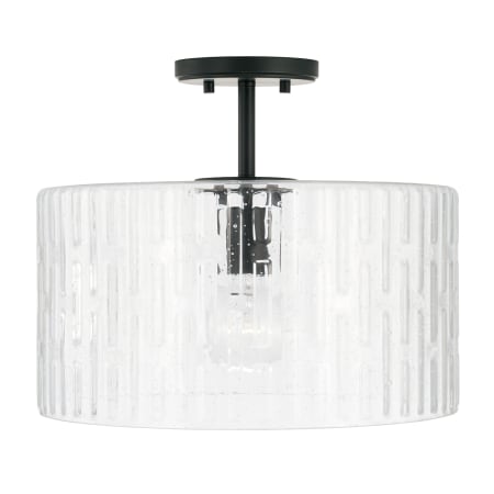 Capital Lighting Emerson 15" Wide Semi-Flush Drum Ceiling Fixture / Pendant Matte Black