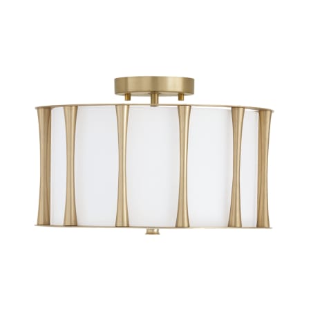 Capital Lighting Bodie 3 Light 15" Wide Semi-Flush Drum Ceiling Fixture Matte Brass